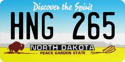 ND license plate HNG265