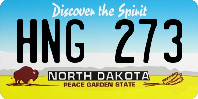 ND license plate HNG273