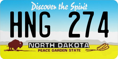 ND license plate HNG274