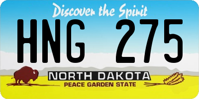 ND license plate HNG275