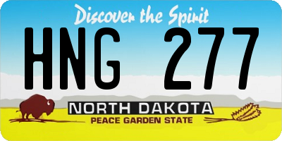 ND license plate HNG277