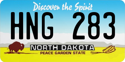 ND license plate HNG283