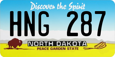 ND license plate HNG287