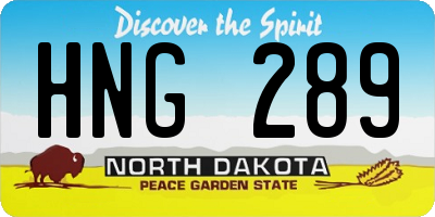 ND license plate HNG289