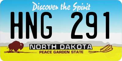 ND license plate HNG291
