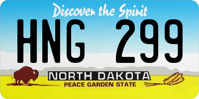 ND license plate HNG299