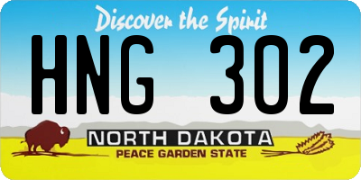 ND license plate HNG302