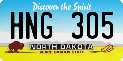 ND license plate HNG305