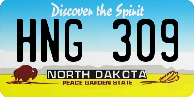 ND license plate HNG309