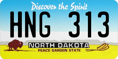 ND license plate HNG313