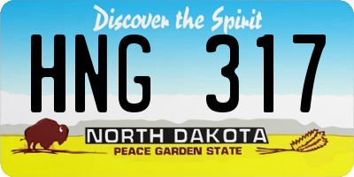 ND license plate HNG317