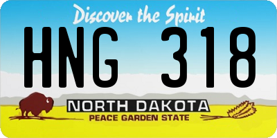 ND license plate HNG318