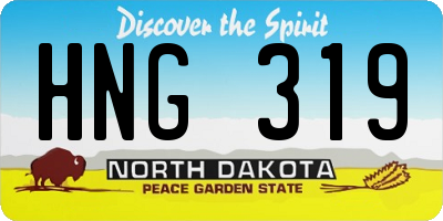 ND license plate HNG319