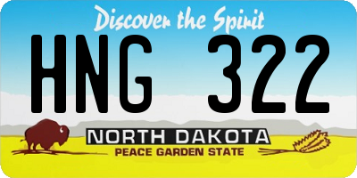 ND license plate HNG322