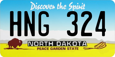 ND license plate HNG324