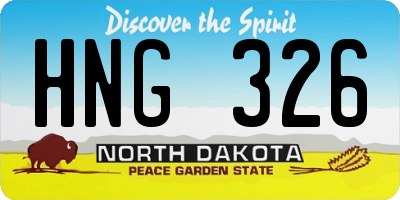 ND license plate HNG326