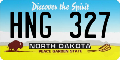 ND license plate HNG327