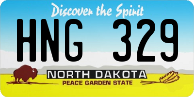 ND license plate HNG329