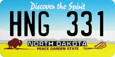 ND license plate HNG331