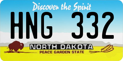 ND license plate HNG332