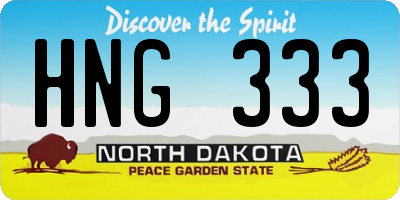 ND license plate HNG333