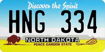 ND license plate HNG334