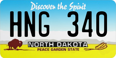 ND license plate HNG340