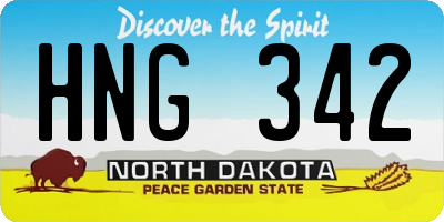 ND license plate HNG342