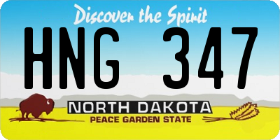 ND license plate HNG347