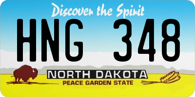 ND license plate HNG348