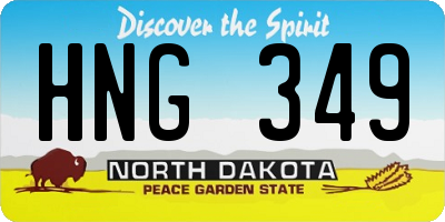 ND license plate HNG349