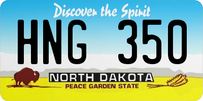 ND license plate HNG350