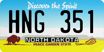 ND license plate HNG351