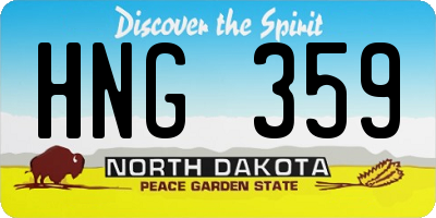 ND license plate HNG359