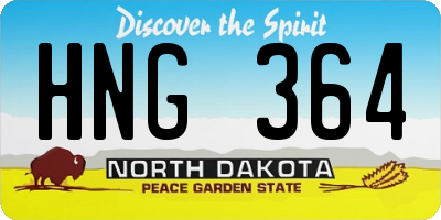 ND license plate HNG364