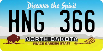 ND license plate HNG366
