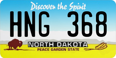 ND license plate HNG368