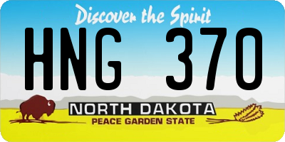 ND license plate HNG370