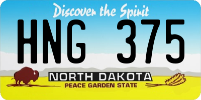 ND license plate HNG375