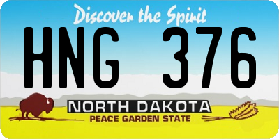 ND license plate HNG376