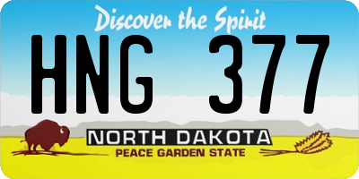 ND license plate HNG377