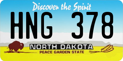 ND license plate HNG378