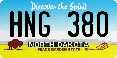 ND license plate HNG380