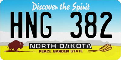 ND license plate HNG382