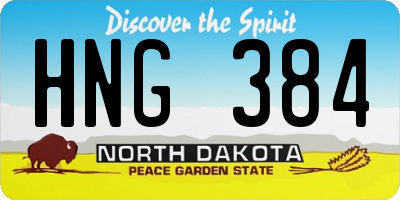 ND license plate HNG384