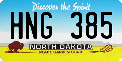 ND license plate HNG385