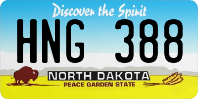 ND license plate HNG388