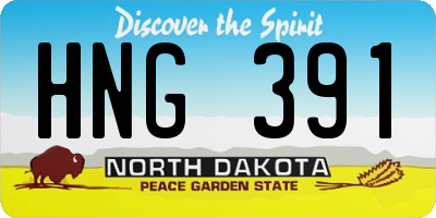 ND license plate HNG391