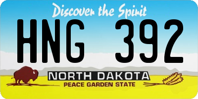 ND license plate HNG392