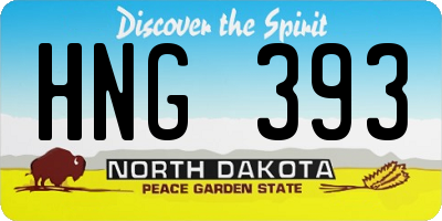 ND license plate HNG393